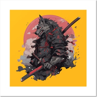 samurai wolf Posters and Art